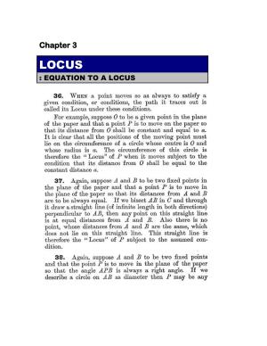 Chapter 3: Locus - SL Loney Solutions: The Elements of Coordinate Geometry