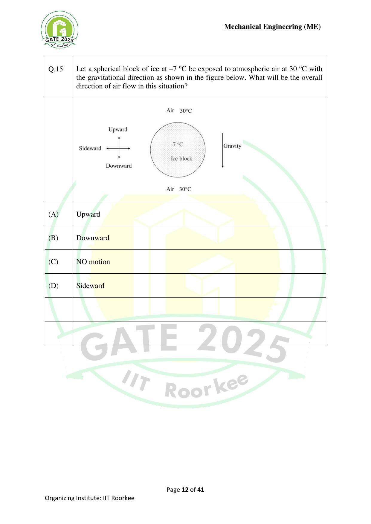 GATE 2025 Mechanical Engineering (ME) Question Paper - Page 12