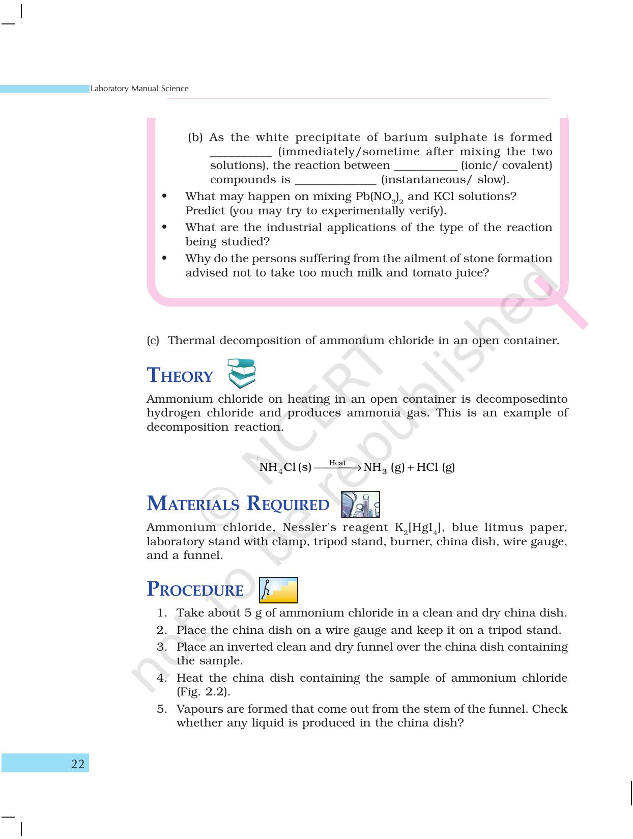 NCERT Laboratory Manuals for Class X Science - Materials - Page 10