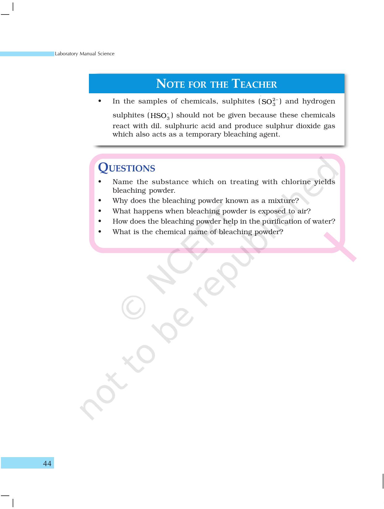 NCERT Laboratory Manuals for Class X Science - Materials - Page 32