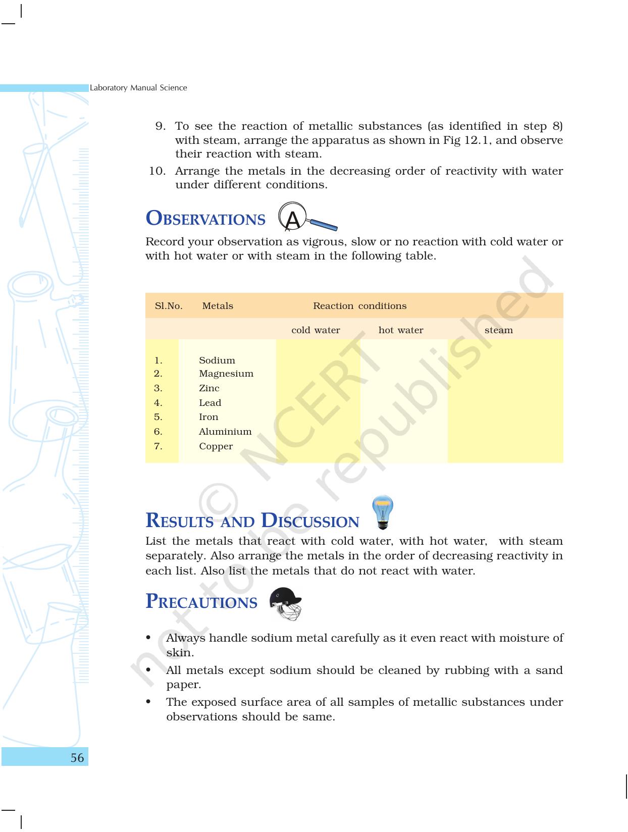 NCERT Laboratory Manuals for Class X Science - Materials - Page 44