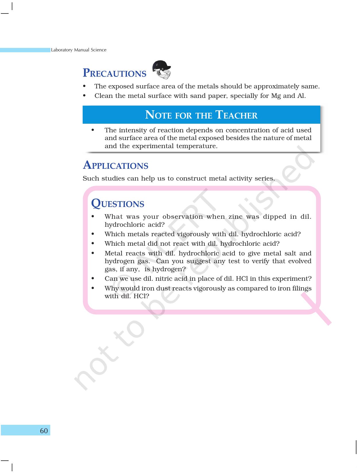 NCERT Laboratory Manuals for Class X Science - Materials - Page 48