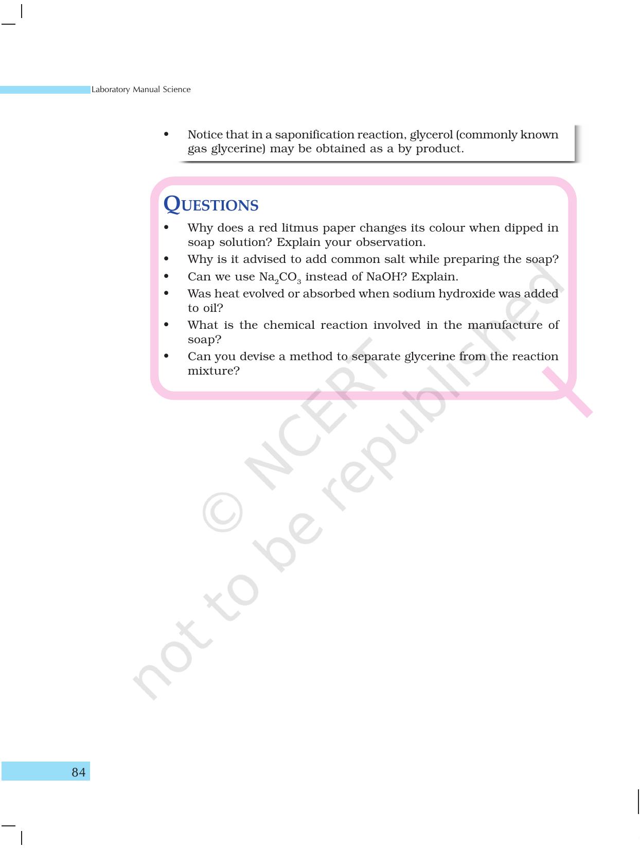 NCERT Laboratory Manuals for Class X Science - Materials - Page 72