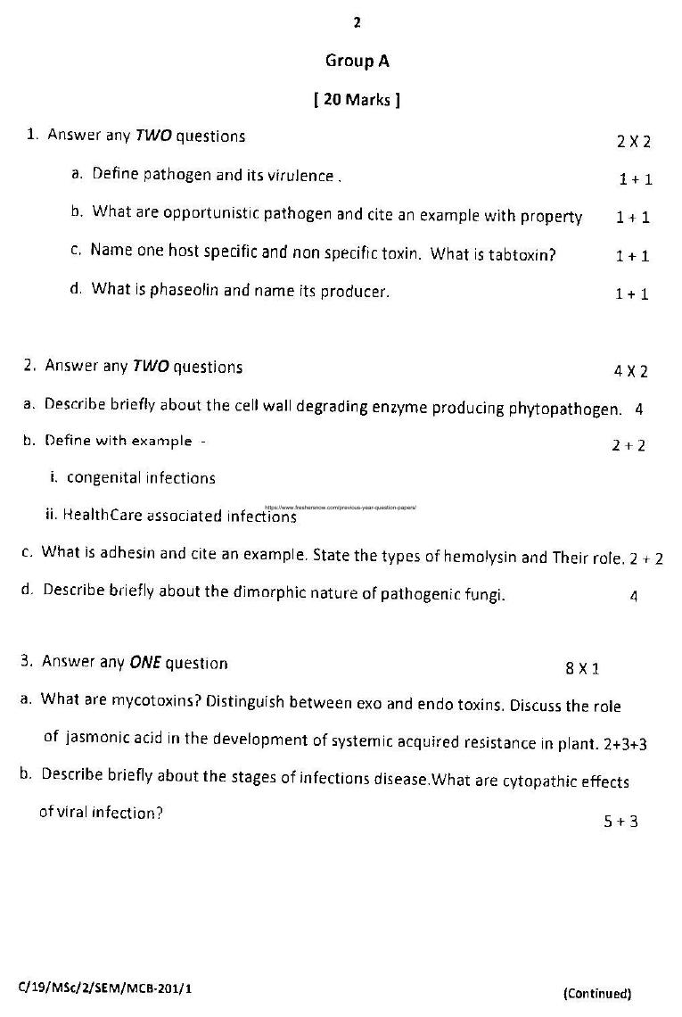MCAER PG CET 2019 Microbiology Question Paper - Page 2