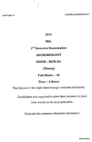 MCAER PG CET 2019 Microbiology Question Paper