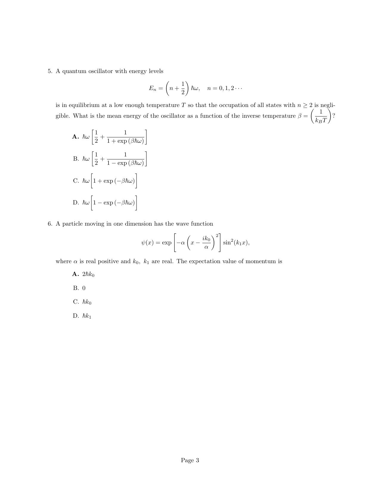 JEST 2024 Physics Question Paper with  Answer key - Page 3
