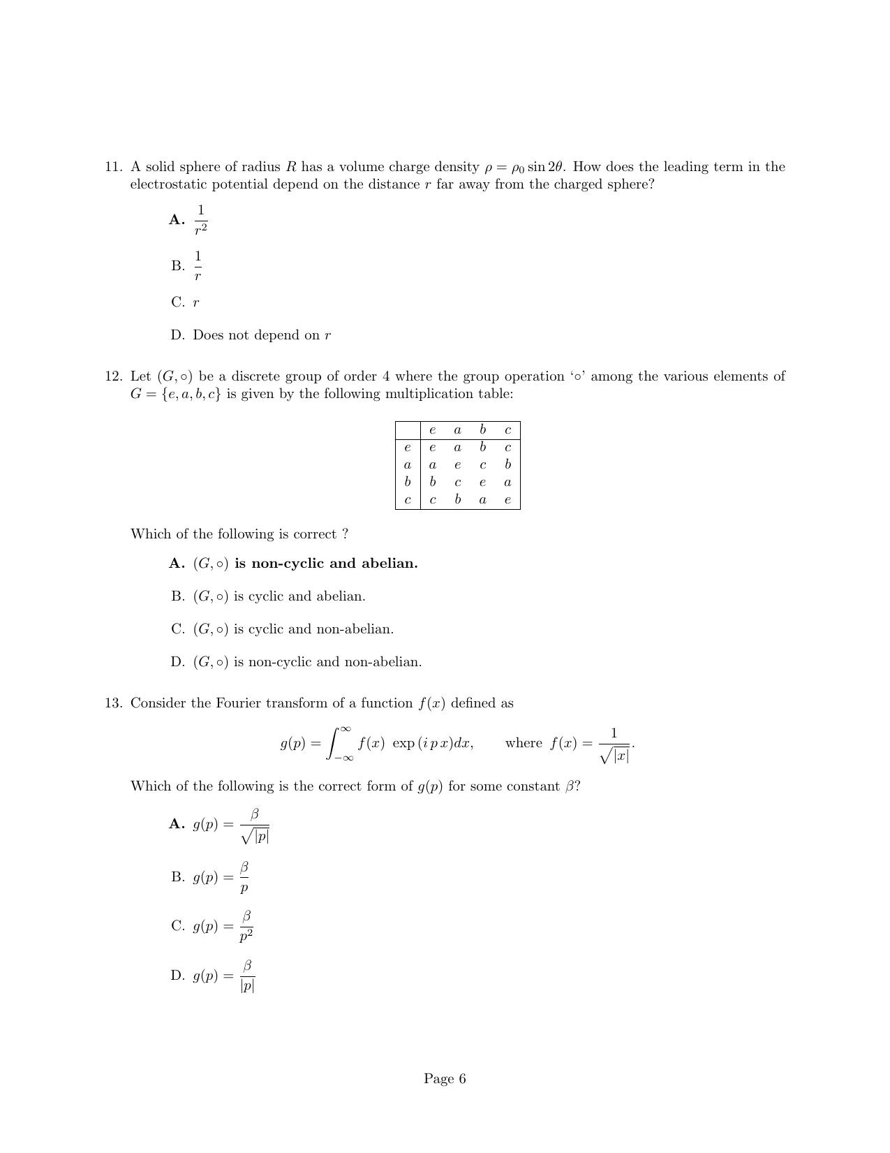 JEST 2024 Physics Question Paper with  Answer key - Page 6