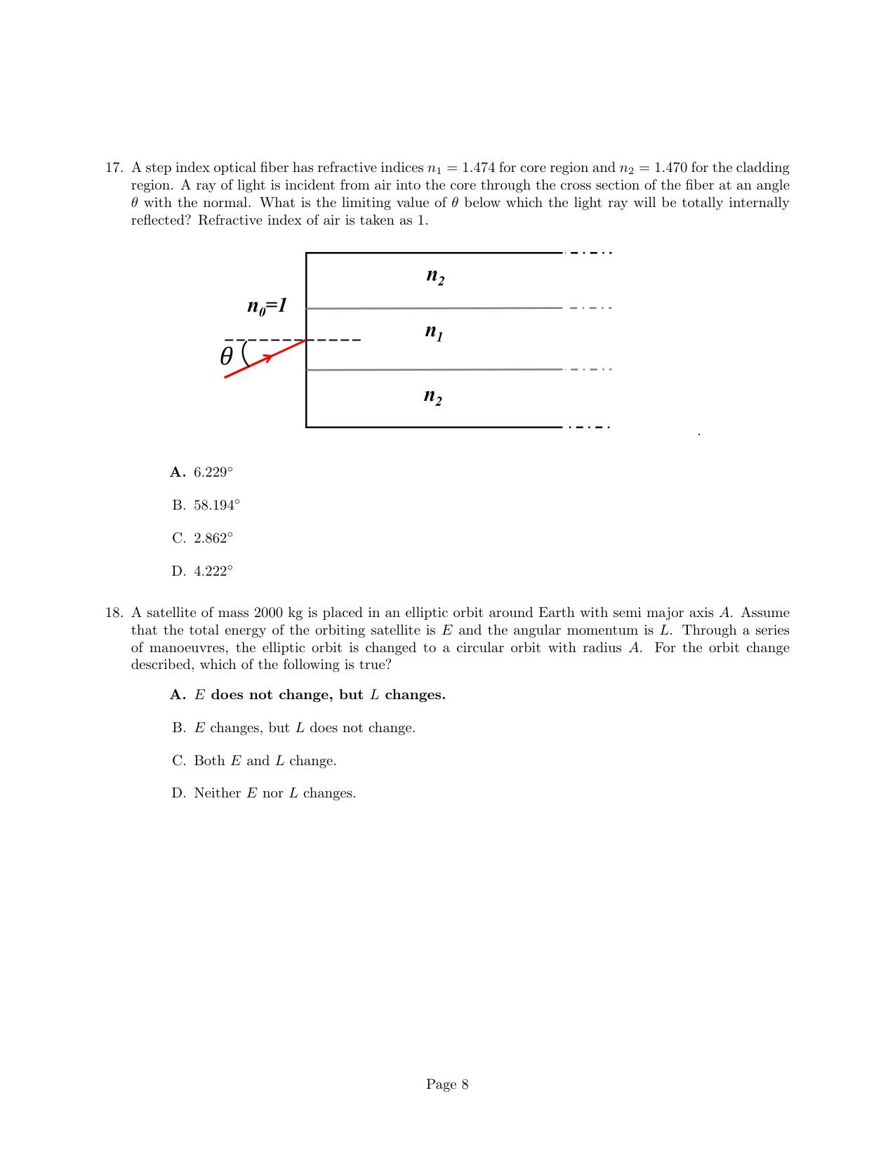 JEST 2024 Physics Question Paper with  Answer key - Page 8