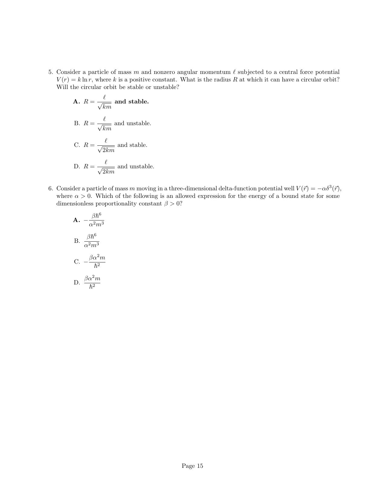 JEST 2024 Physics Question Paper with  Answer key - Page 15