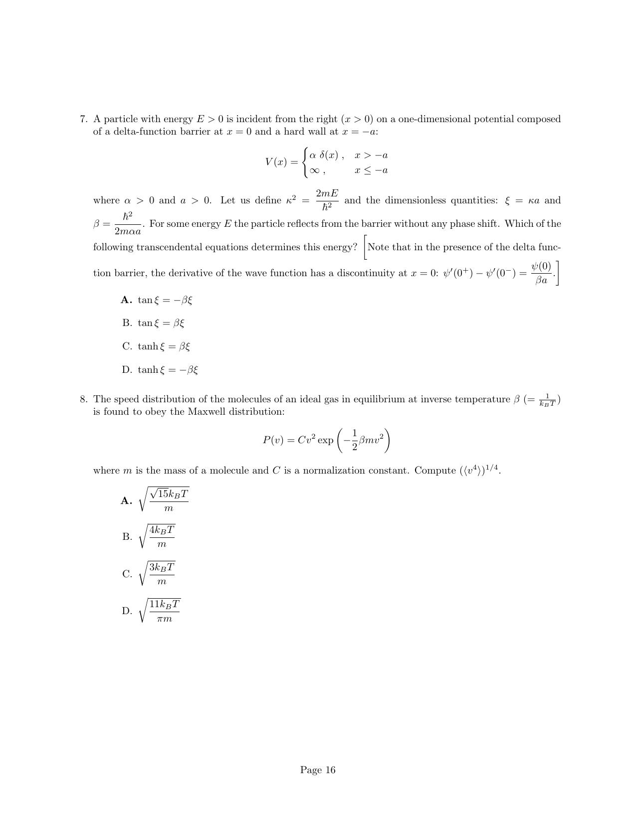 JEST 2024 Physics Question Paper with  Answer key - Page 16