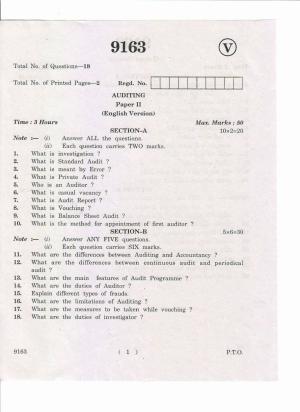 AP Inter 2nd Year Auditing-II May-2019-Vocational Question Paper