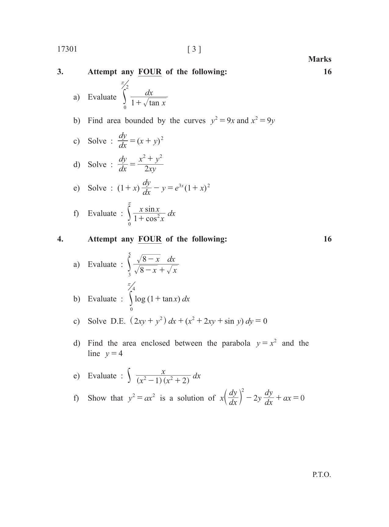 MSBTE Winter Question Paper 2019 - Applied mathematics - Page 3