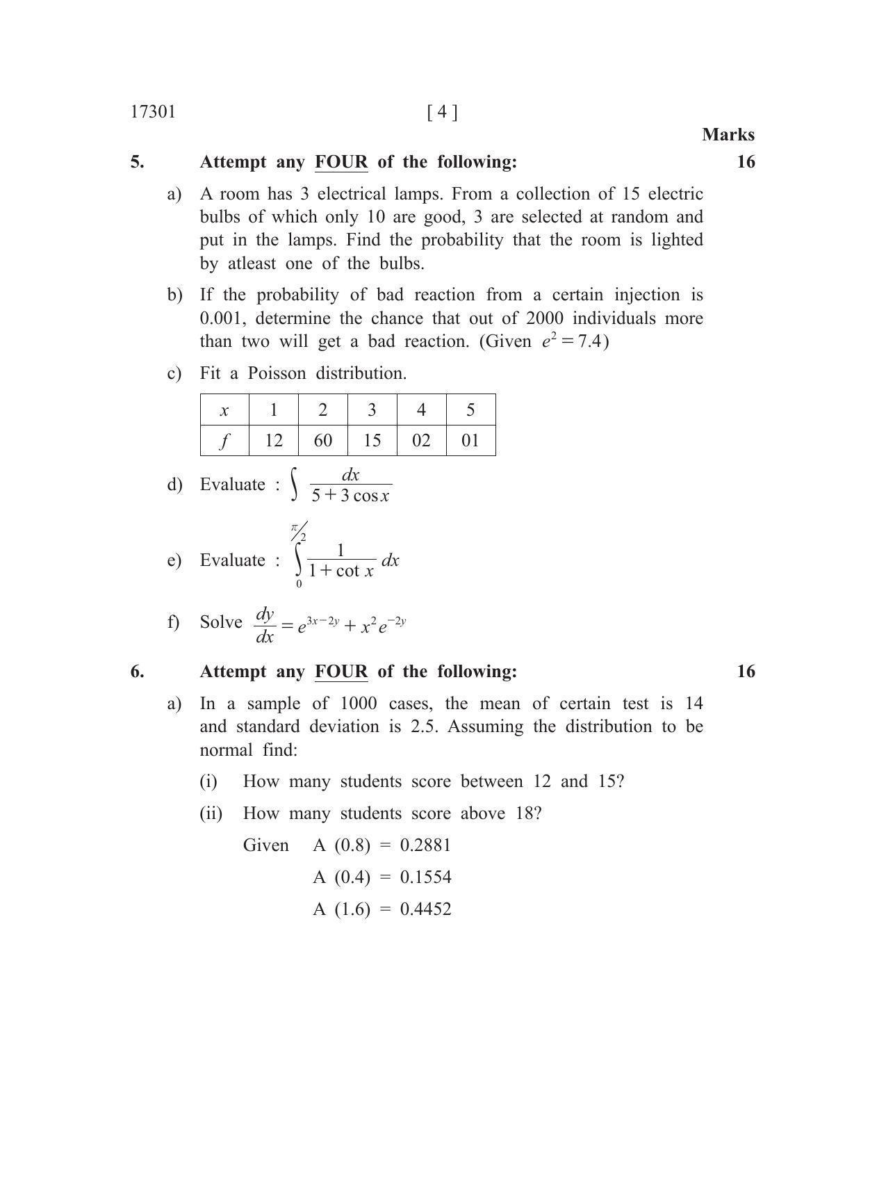 MSBTE Winter Question Paper 2019 - Applied mathematics - Page 4