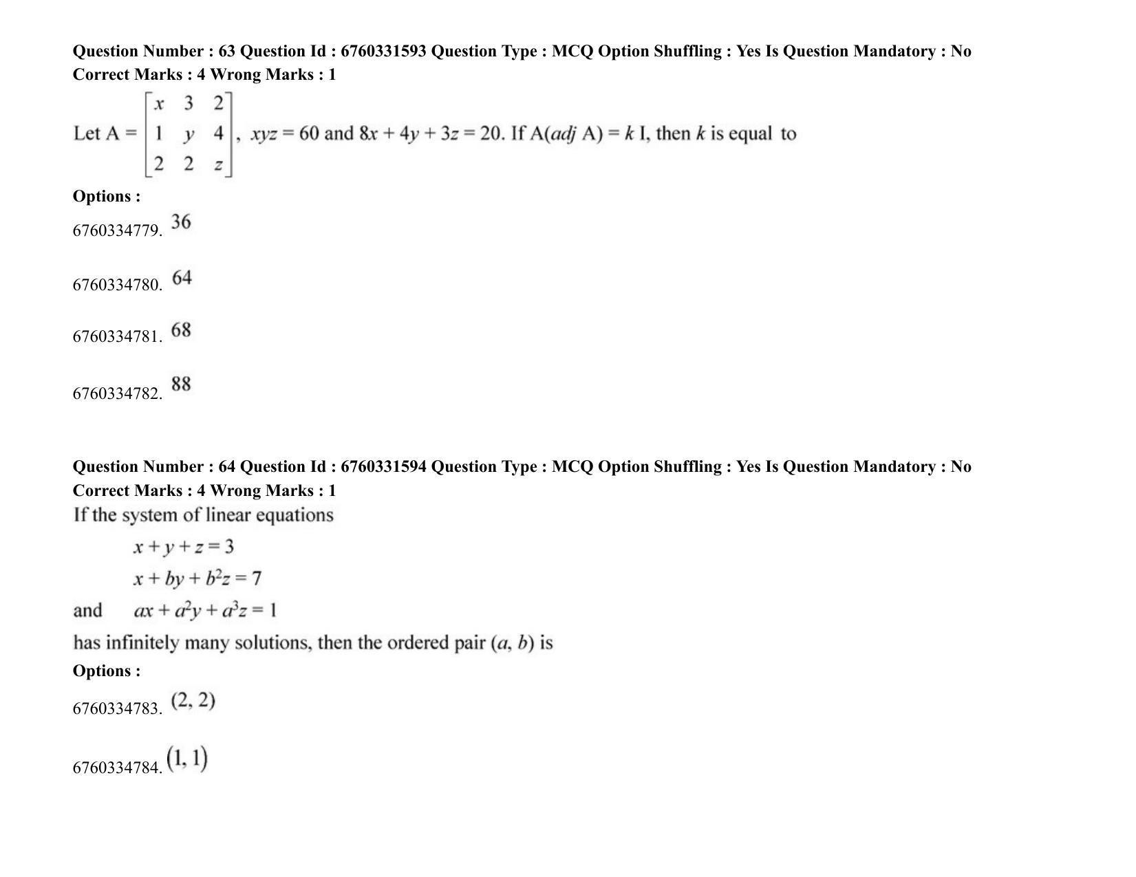 JEE Mains 2021: BTech (Shift 1) 04-08-2021 Question Paper - Page 40