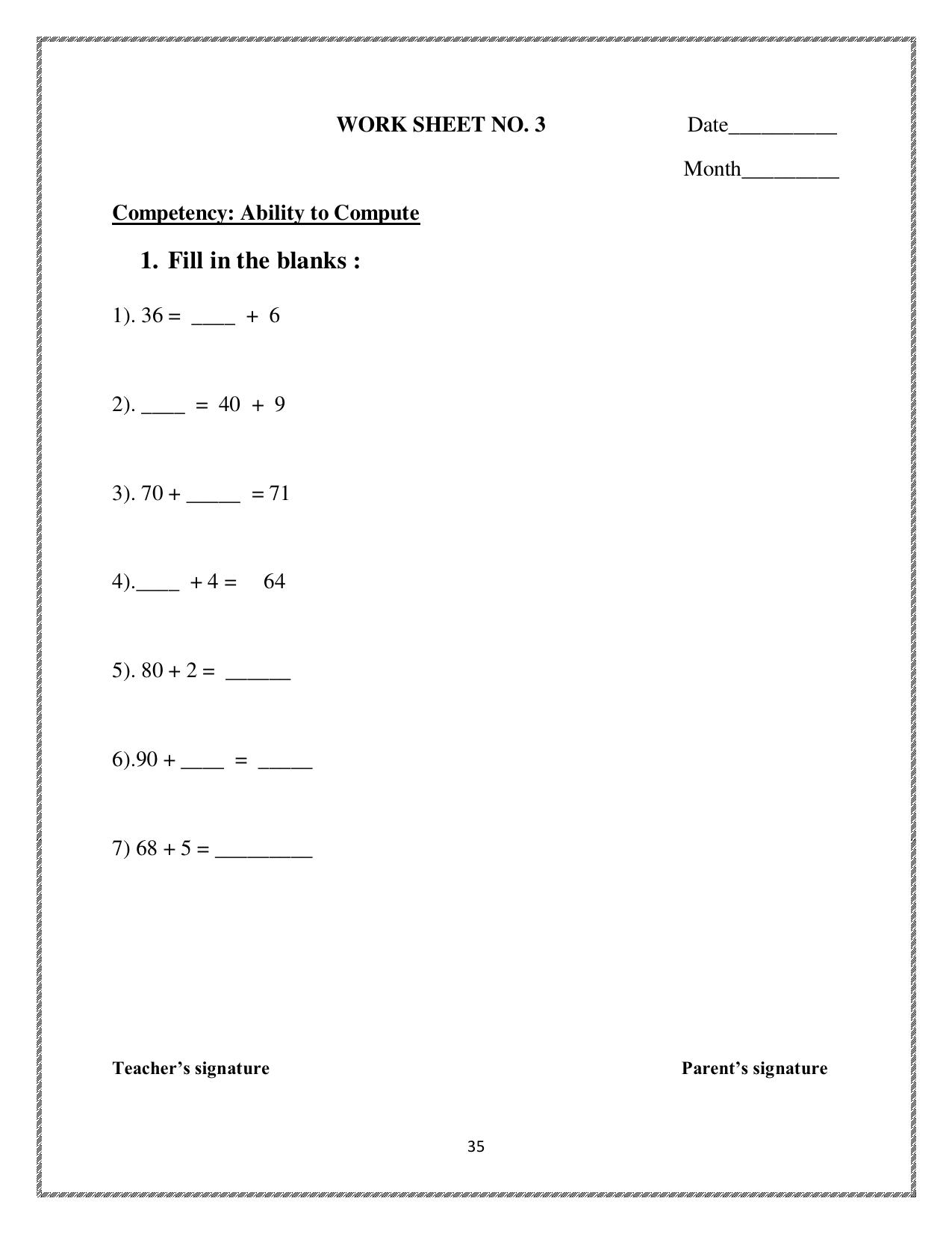 Worksheets for Class 2 Maths Assignment 58 Tens and Ones - Page 1
