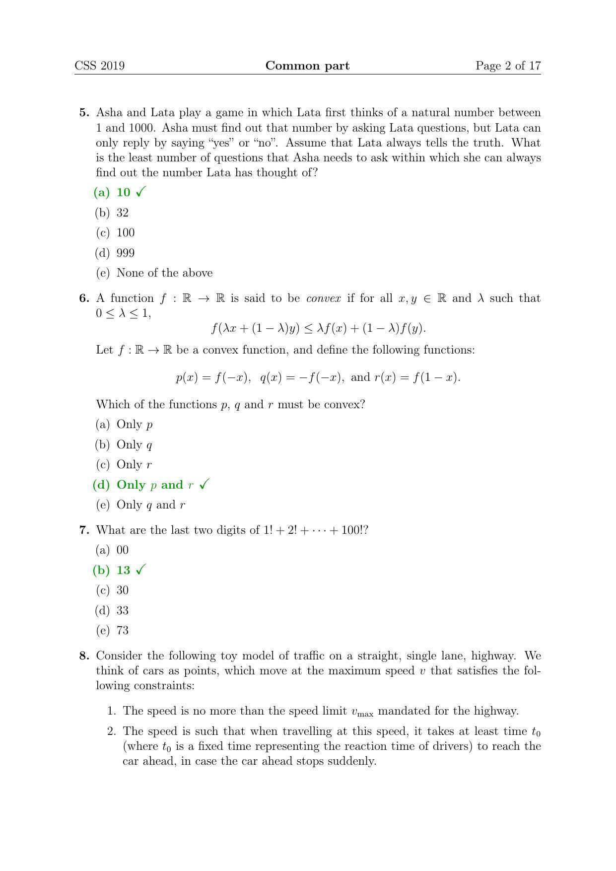 TIFR GS 2019 Computer & Systems Sciences Question Paper - Page 2