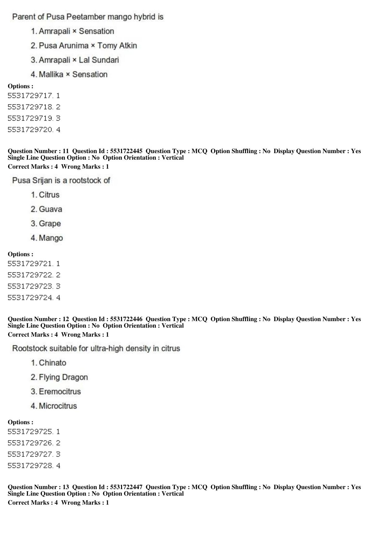 ICAR AIEEA PG 2019 HORTICULTURE Question Paper - Page 5