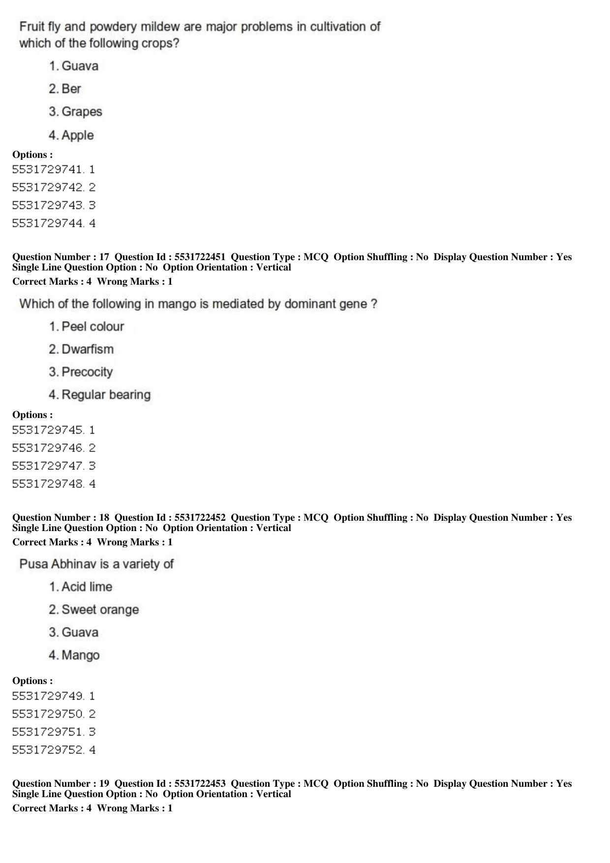 ICAR AIEEA PG 2019 HORTICULTURE Question Paper - Page 7