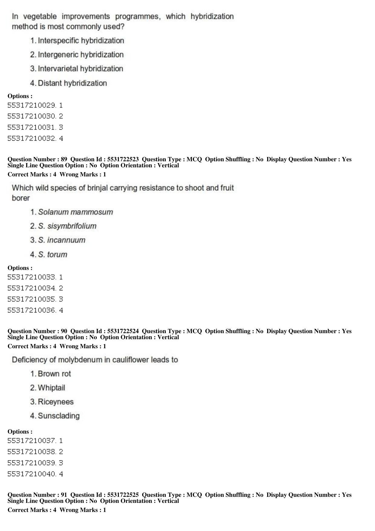 ICAR AIEEA PG 2019 HORTICULTURE Question Paper - Page 31