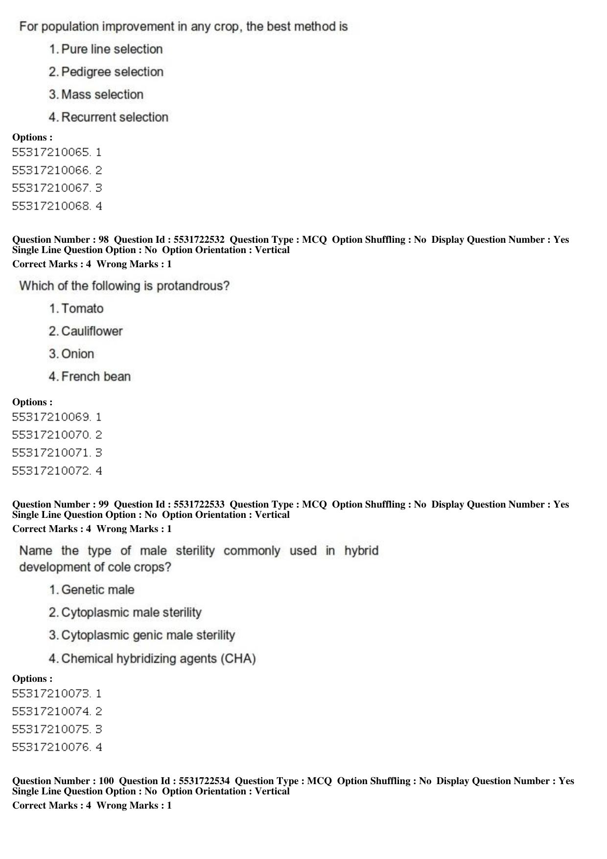 ICAR AIEEA PG 2019 HORTICULTURE Question Paper - Page 34
