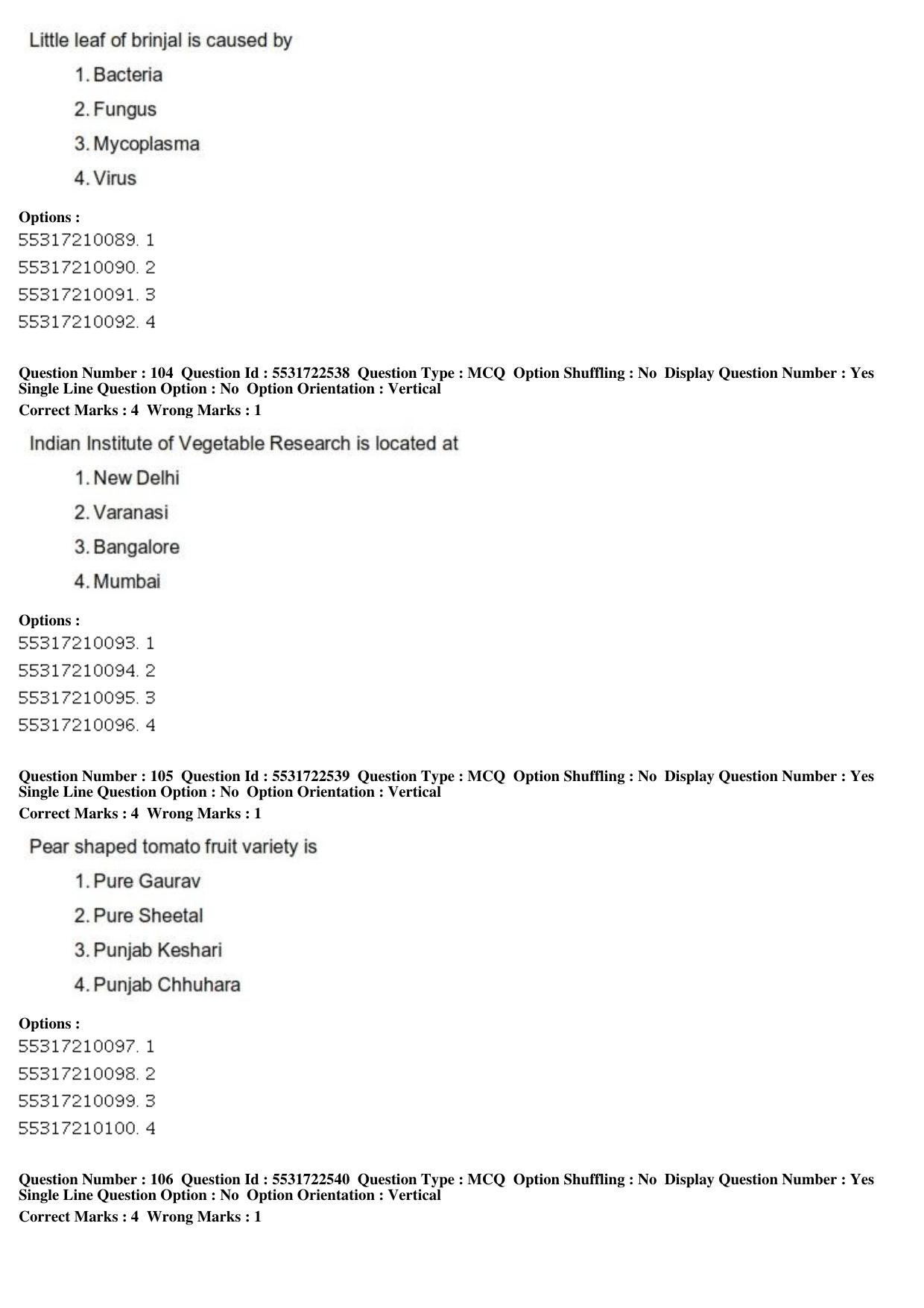ICAR AIEEA PG 2019 HORTICULTURE Question Paper - Page 36