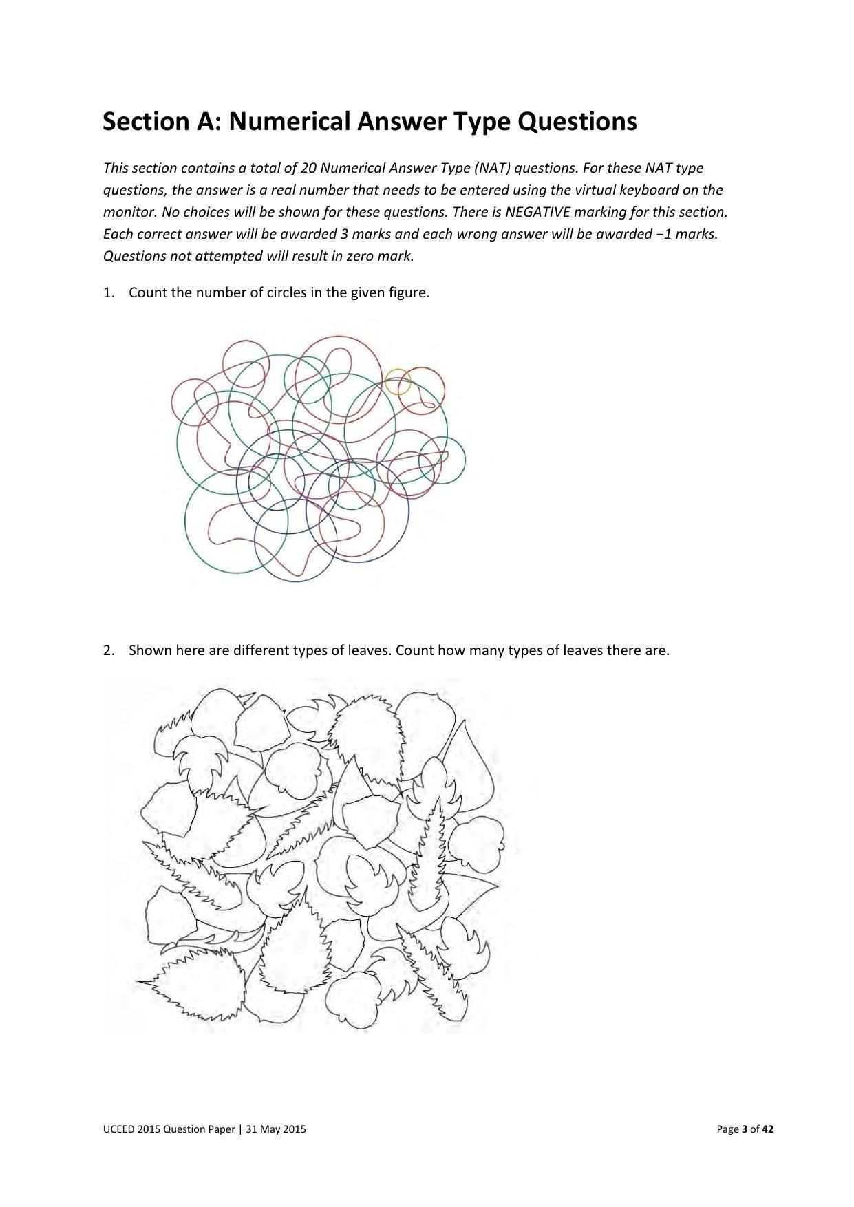 UCEED 2015 Question Paper - Page 3