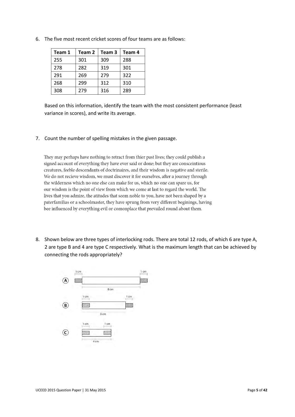 UCEED 2015 Question Paper - Page 5