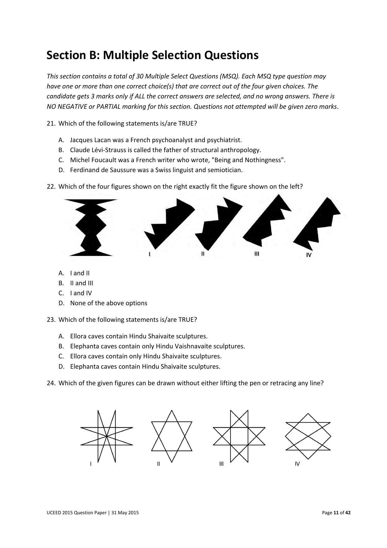 UCEED 2015 Question Paper - Page 11