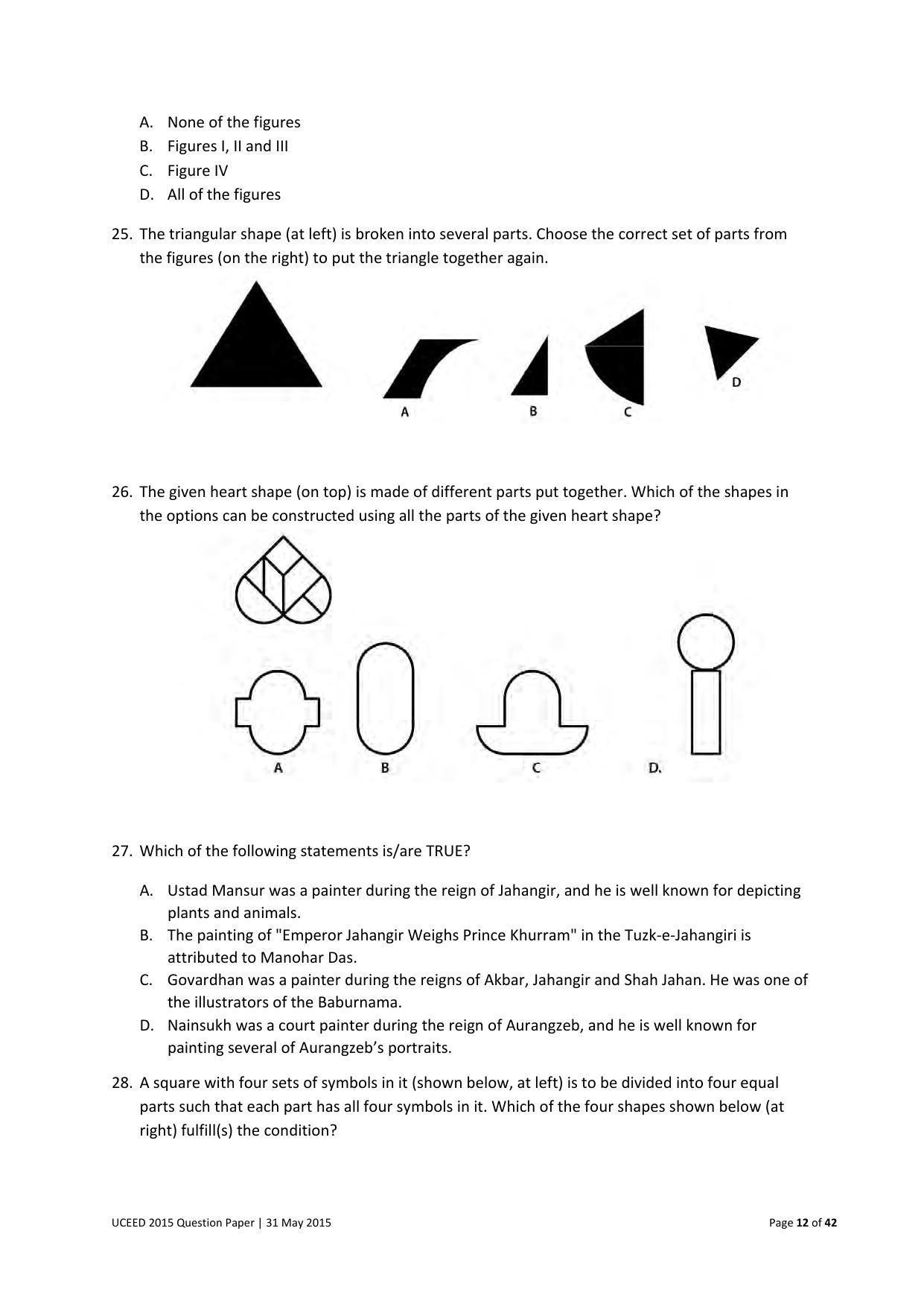 UCEED 2015 Question Paper - Page 12