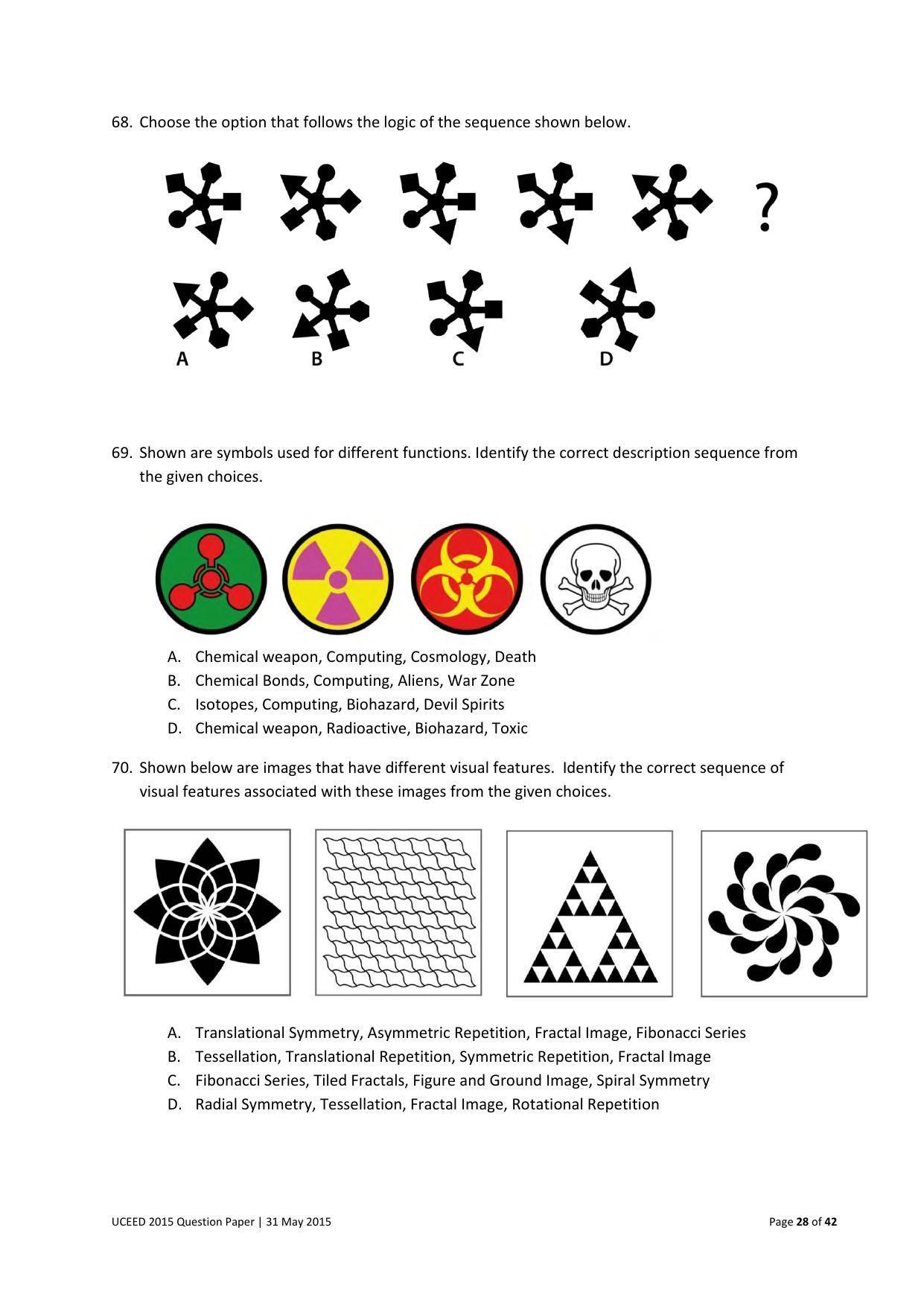 UCEED 2015 Question Paper - Page 28