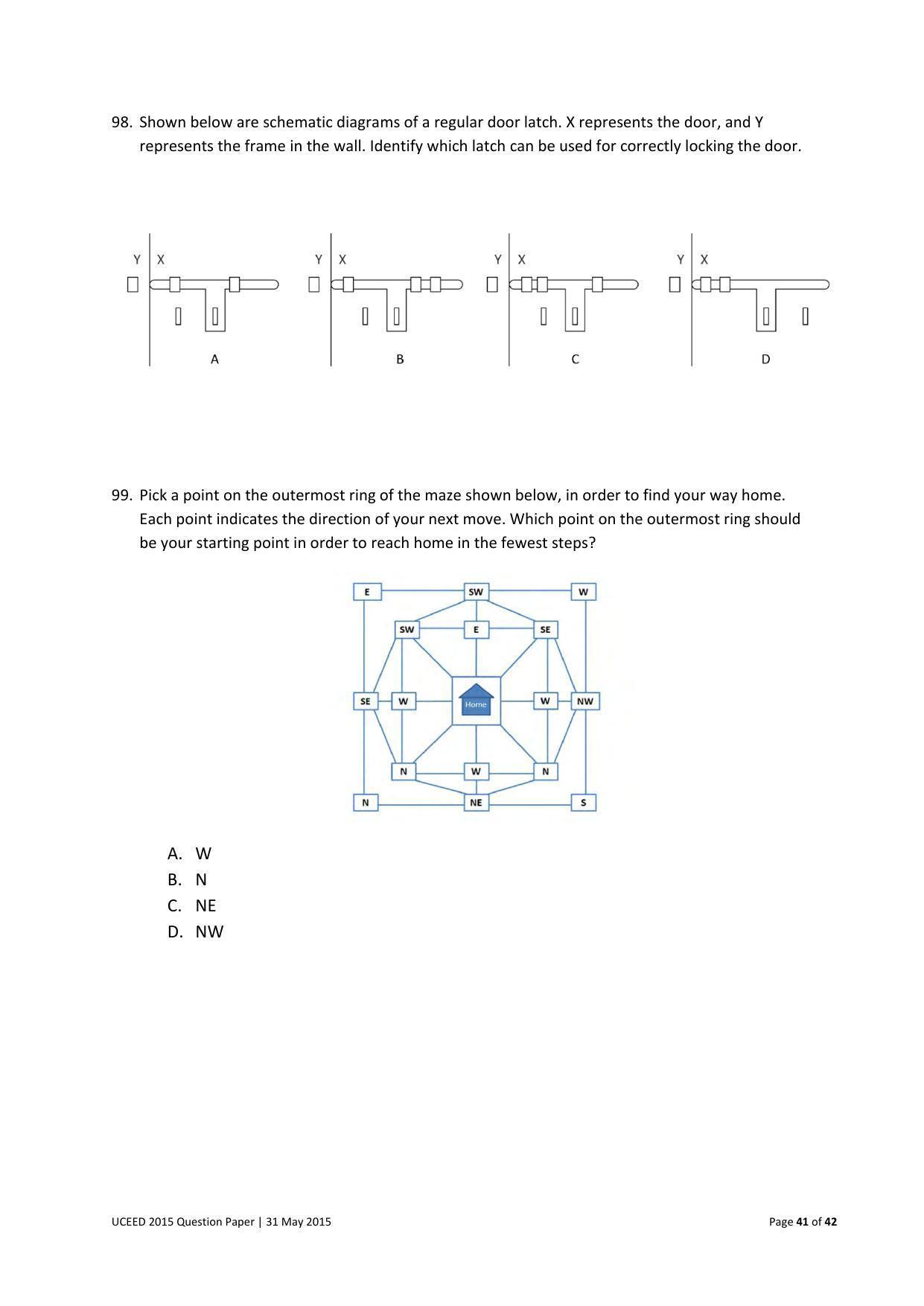 UCEED 2015 Question Paper - Page 41