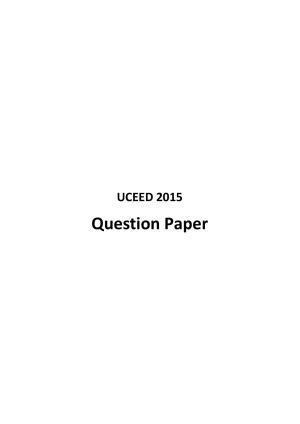 UCEED 2015 Question Paper