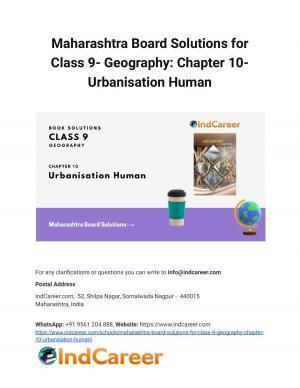 Maharashtra Board Solutions for Class 9- Geography: Chapter 10- Urbanisation Human