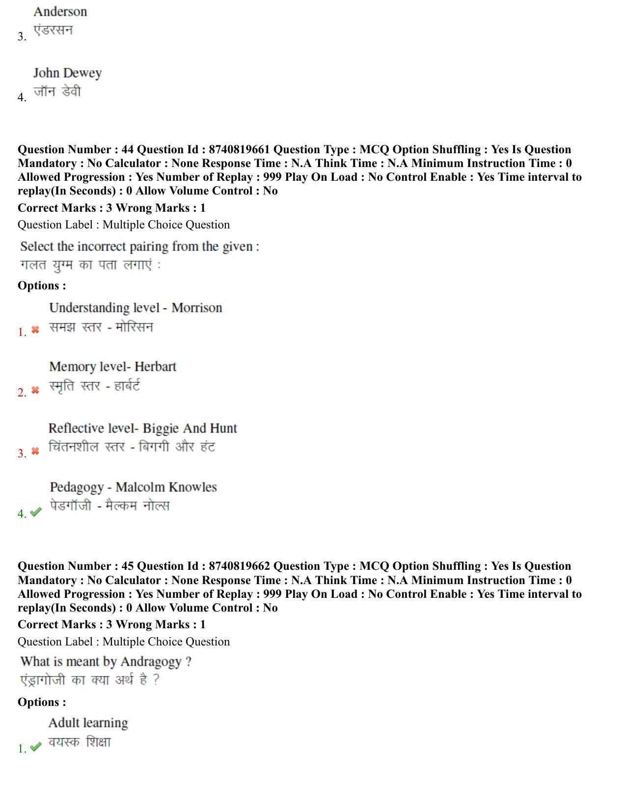 BHU RET Education 2021 Question Paper - Page 26