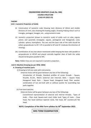 Edudel Class 12 Engineering Graphics Syllabus