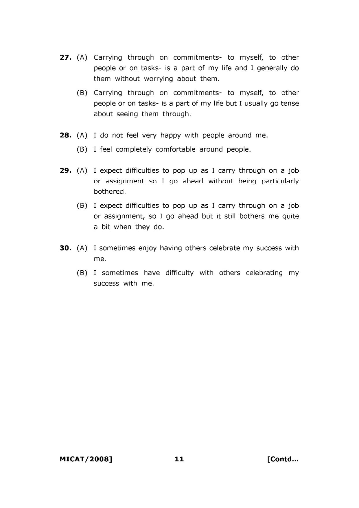 MICAT Sample Questions 2008-10 - Page 11