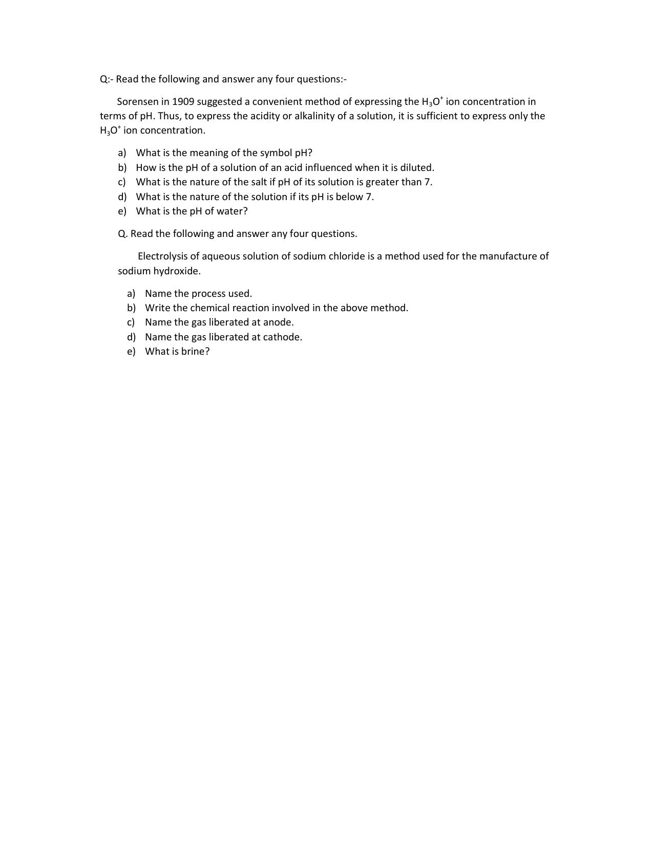JKBOSE Class 10 Acids Bases and Salts (Chemistry) Question Bank - Page 5
