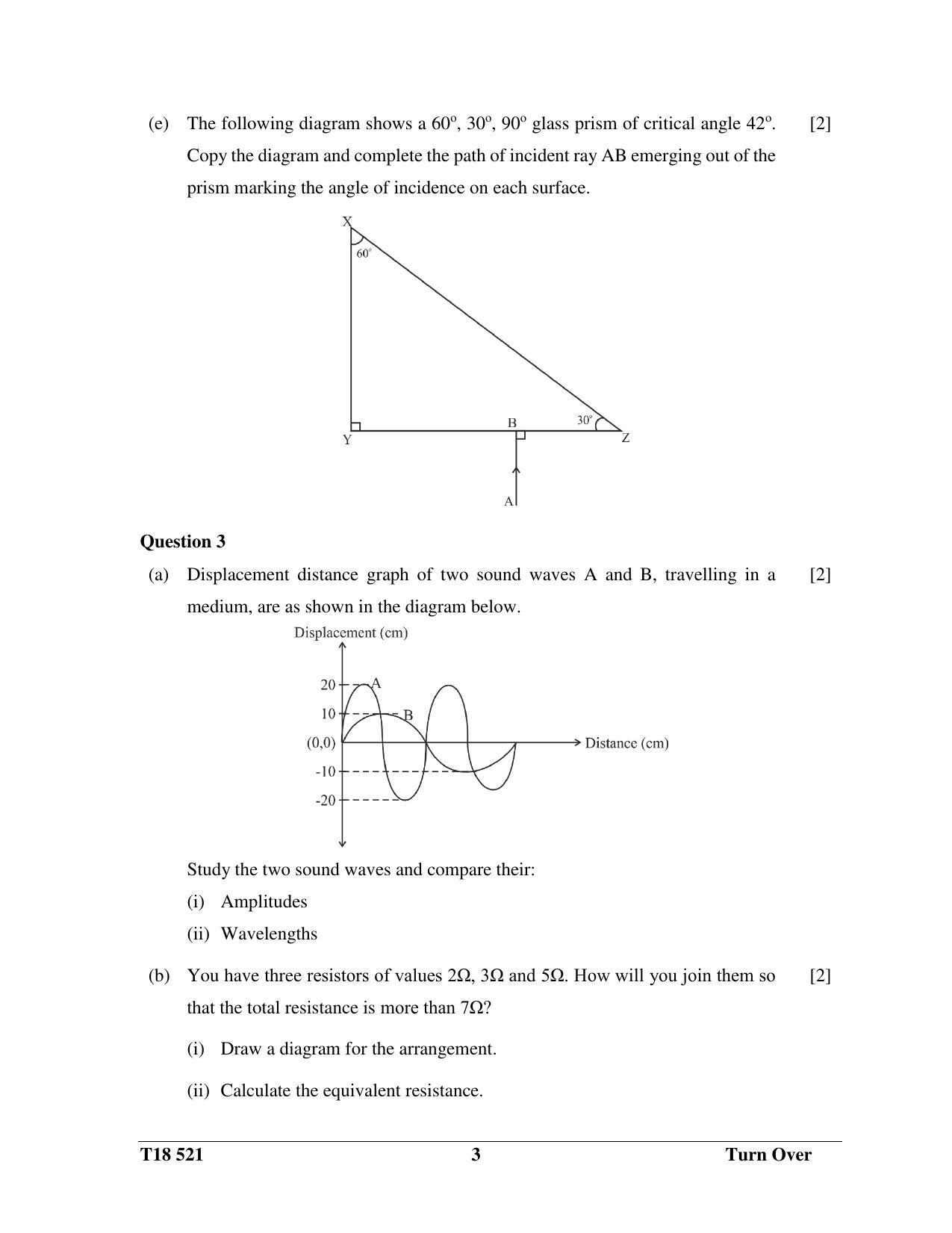 ICSE Class 10 Science Paper 1 (Physics) 2018 Question Paper - Page 3