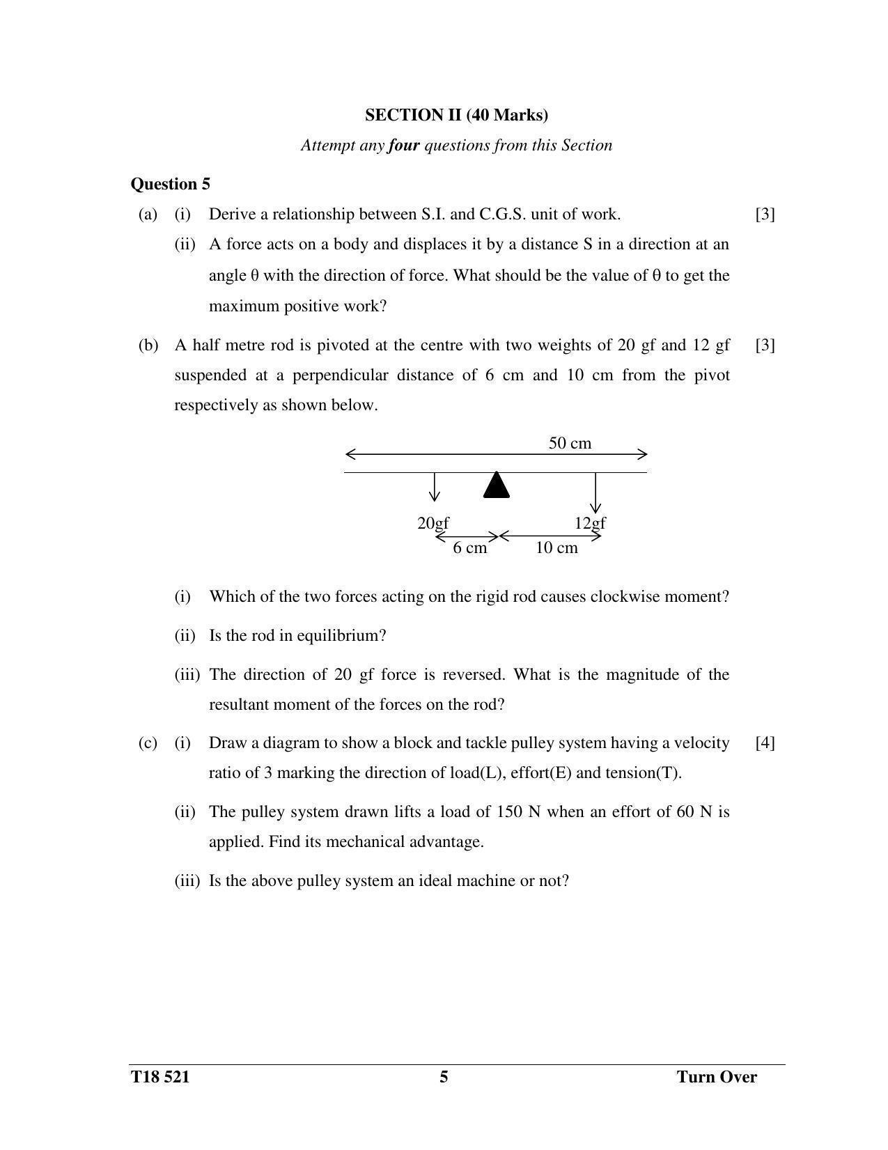 ICSE Class 10 Science Paper 1 (Physics) 2018 Question Paper - Page 5