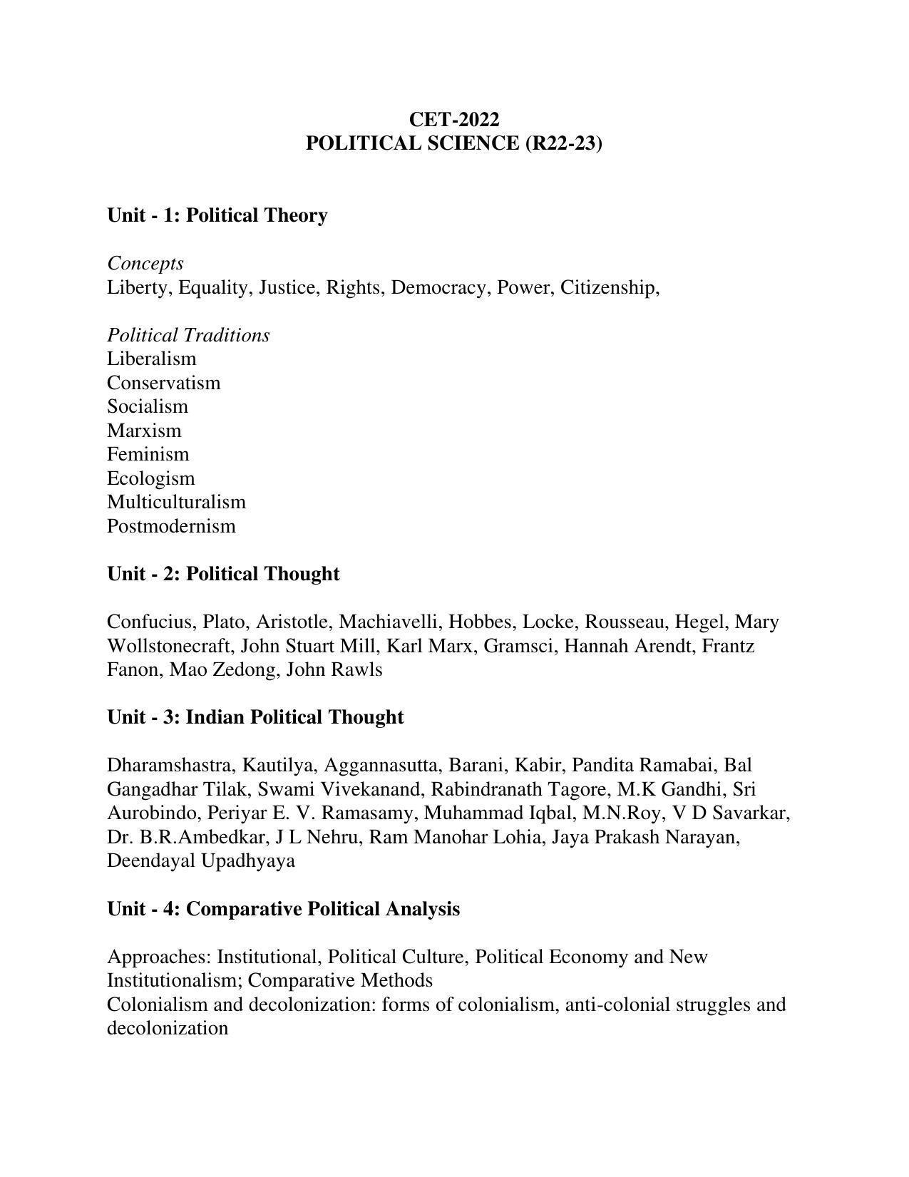 AP RCET Political Science Syllabus - Page 1