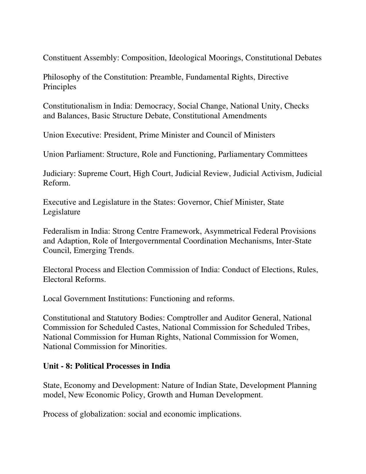 AP RCET Political Science Syllabus - Page 4