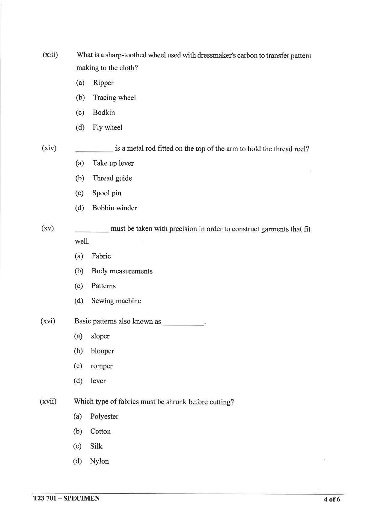 ICSE Class 10 Fashion Designing Sample Paper 2023 - Page 4