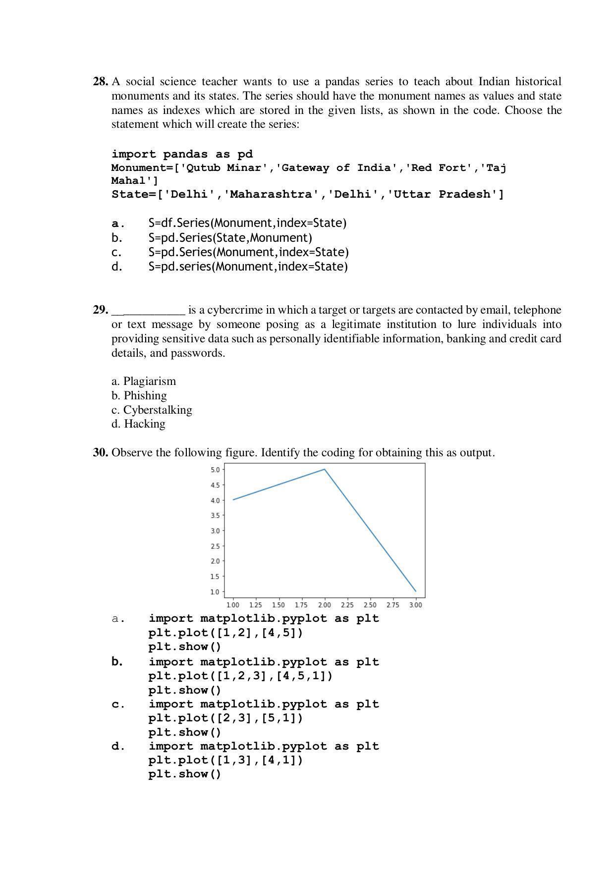CBSE Class 12th Informatics Practices Sample Question Paper 2021-22 - Page 5