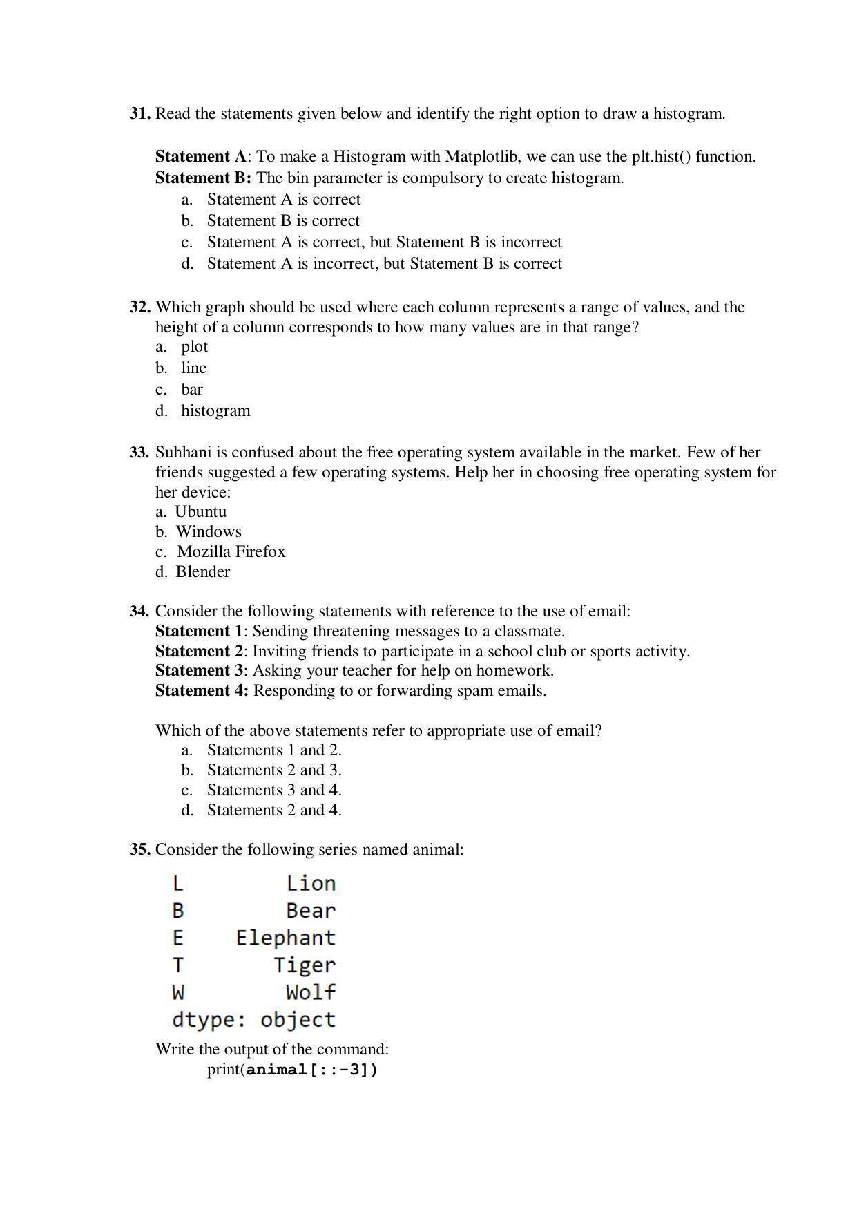 CBSE Class 12th Informatics Practices Sample Question Paper 2021-22 - Page 6