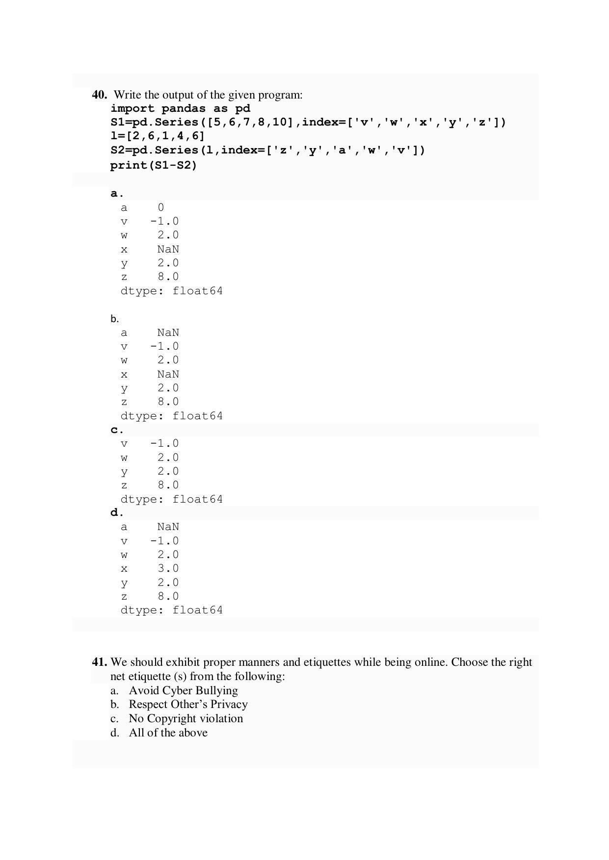 CBSE Class 12th Informatics Practices Sample Question Paper 2021-22 - Page 8