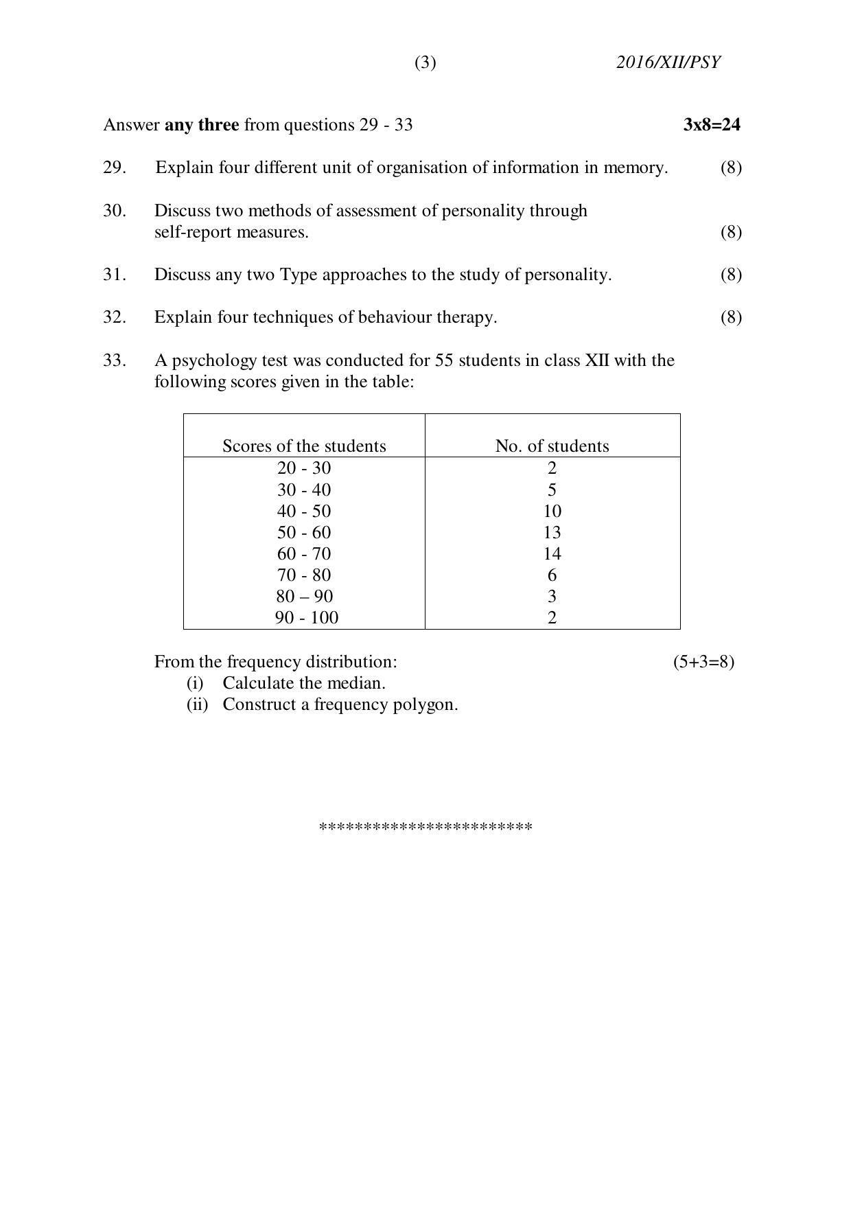 Nagaland Board Class 12 PSYCHOLOGY 2016 Question Papers - Page 3