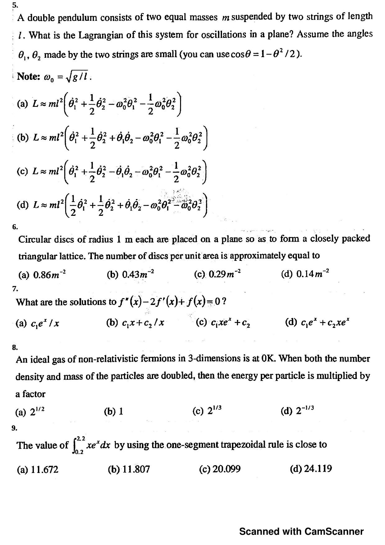 JEST 2014 Physics Question Paper with Answer key - Page 2