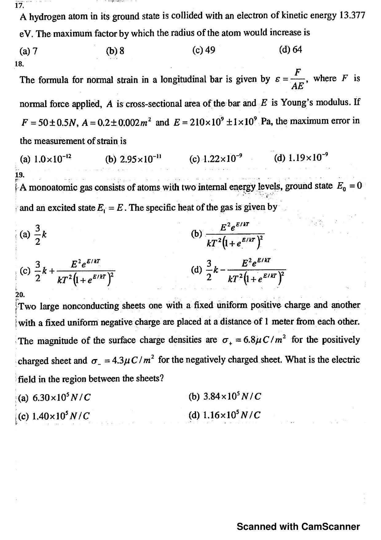 JEST 2014 Physics Question Paper with Answer key - Page 5