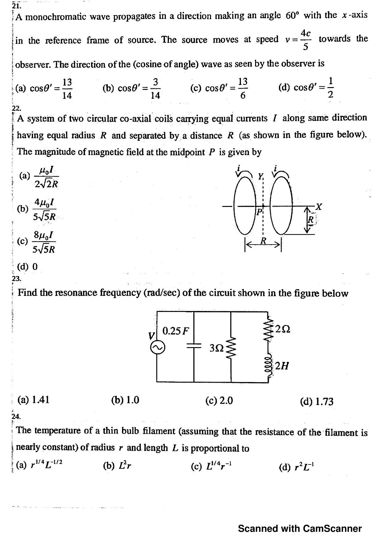 JEST 2014 Physics Question Paper with Answer key - Page 6