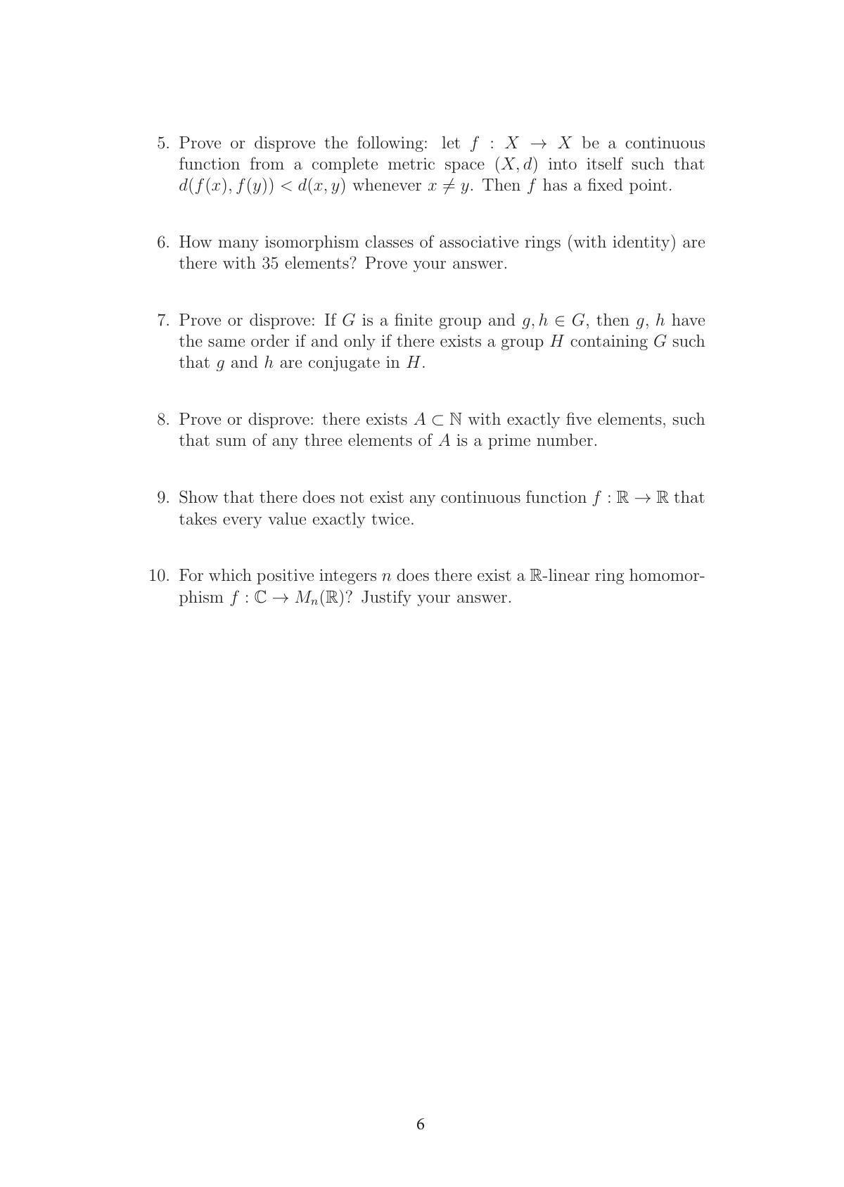 TIFR GS 2017 Mathematics Question Paper - Page 6